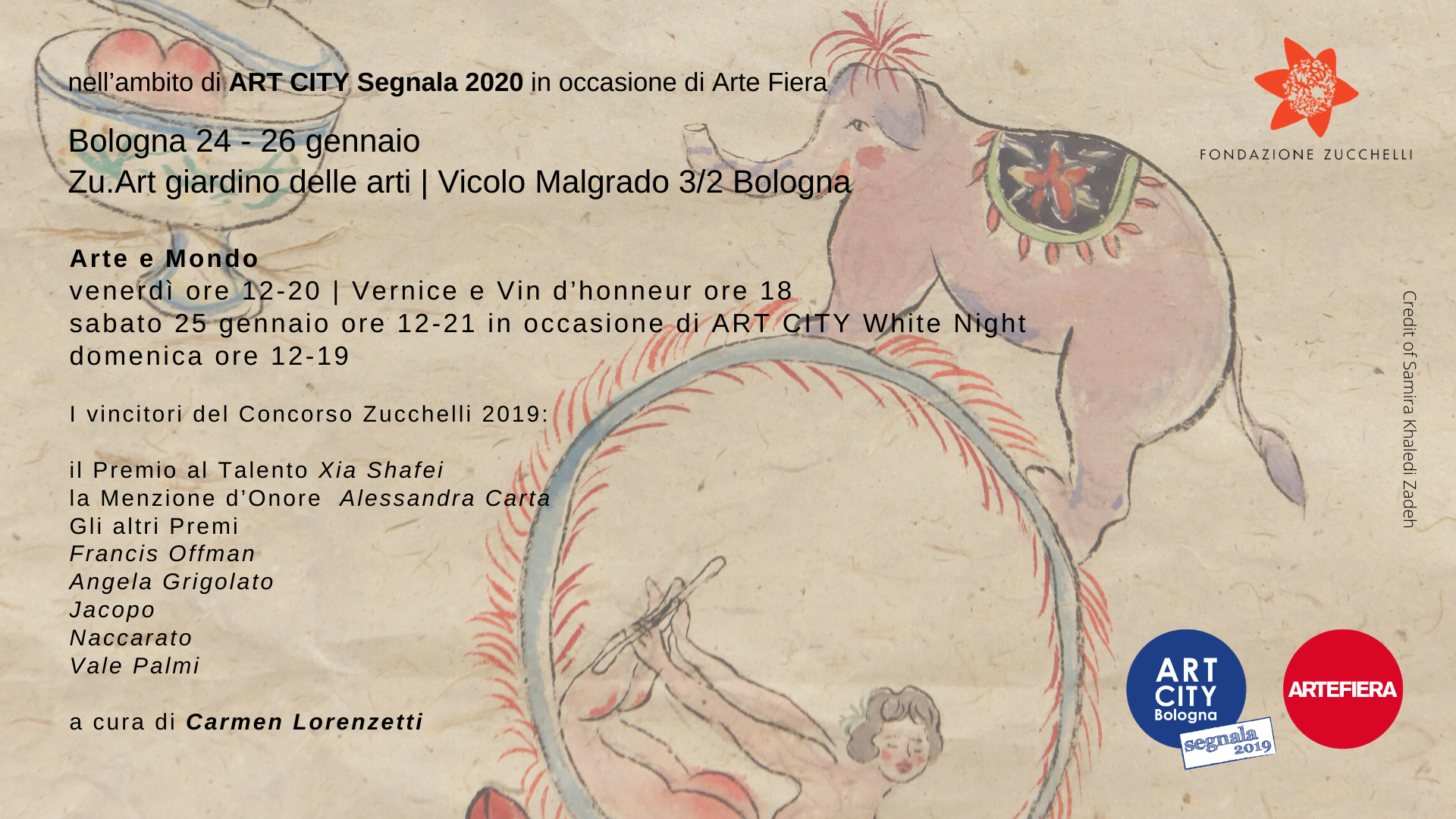 Mostra Arte e Mondo - a cura di Carmen Lorenzetti - ART CITY 2020 Bologna - Fondazione Zucchelli